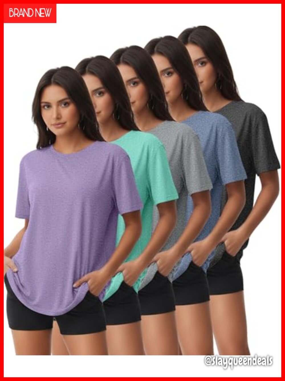 Women's Dry Fit Workout Top UPF 50+ Athletic Gym Shirt Long Sleeve Crew Neck